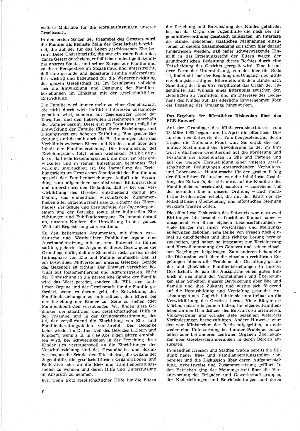 Neue Justiz (NJ), Zeitschrift für Recht und Rechtswissenschaft [Deutsche Demokratische Republik (DDR)], 20. Jahrgang 1966, Seite 2 (NJ DDR 1966, S. 2)