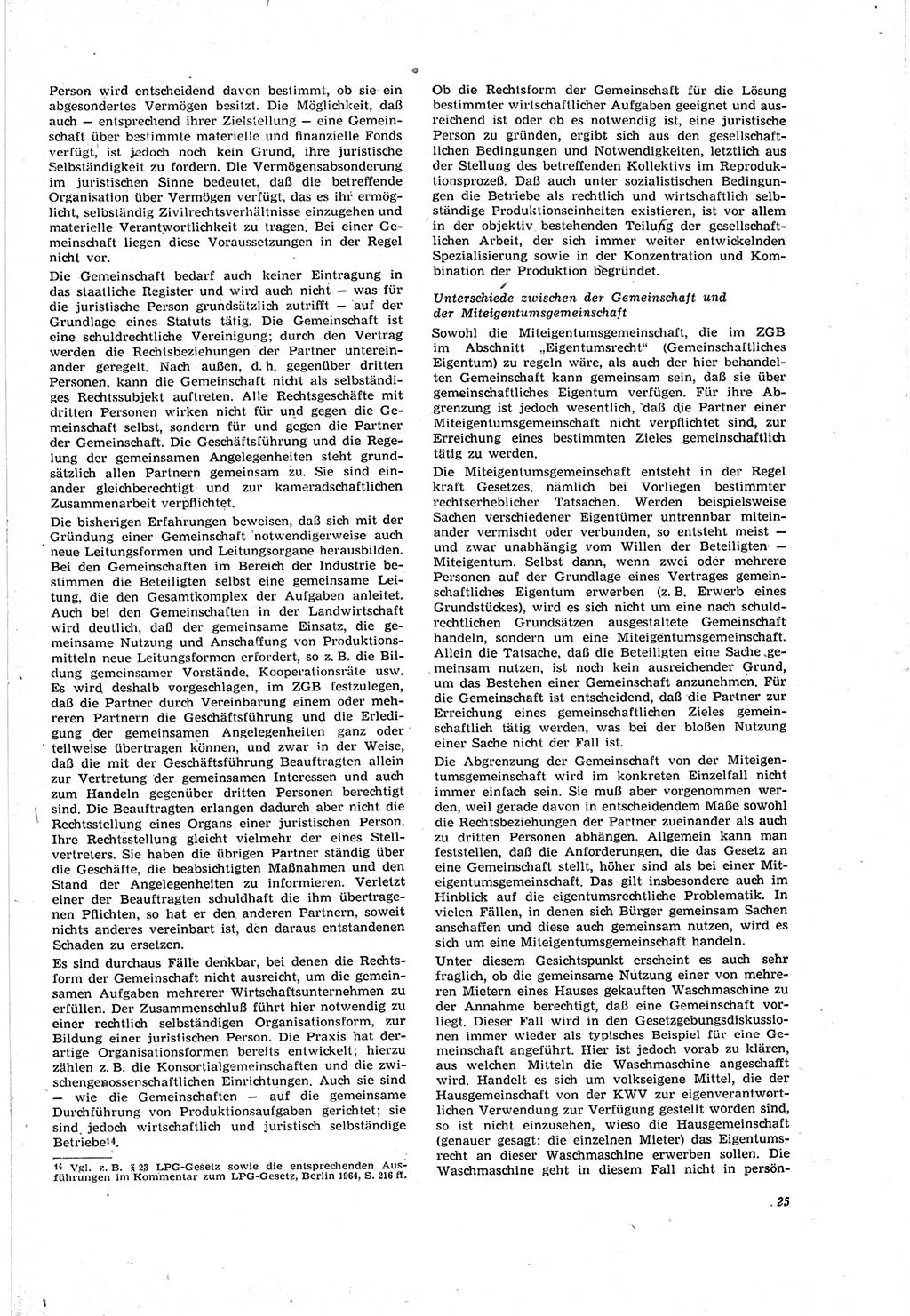 Neue Justiz (NJ), Zeitschrift für Recht und Rechtswissenschaft [Deutsche Demokratische Republik (DDR)], 20. Jahrgang 1966, Seite 25 (NJ DDR 1966, S. 25)