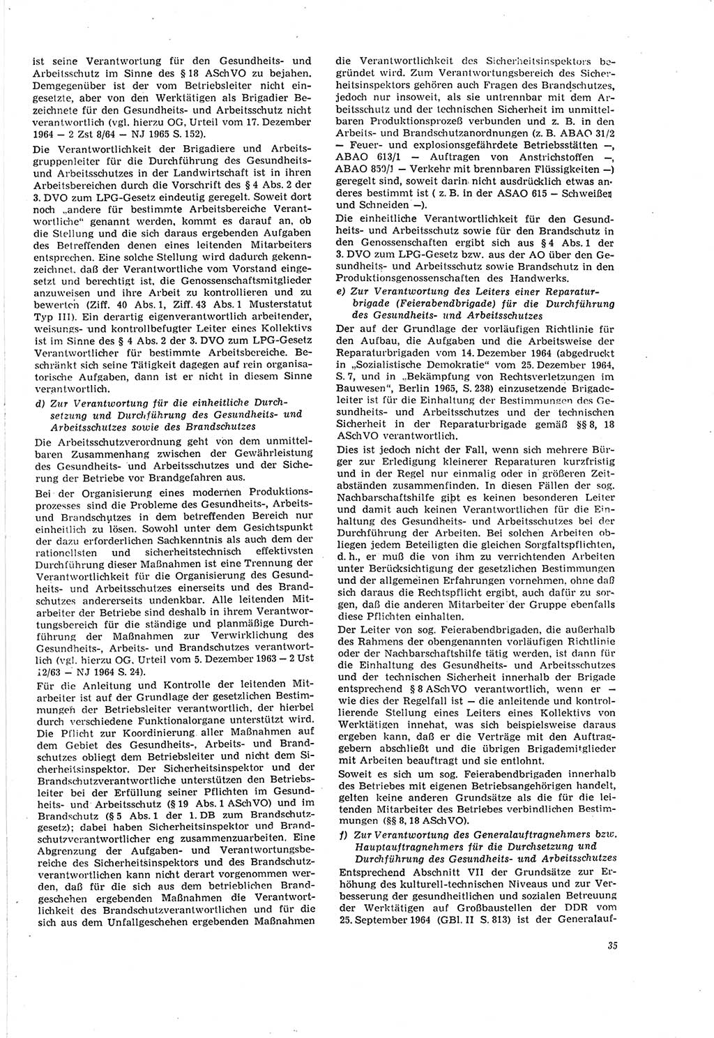 Neue Justiz (NJ), Zeitschrift für Recht und Rechtswissenschaft [Deutsche Demokratische Republik (DDR)], 20. Jahrgang 1966, Seite 35 (NJ DDR 1966, S. 35)