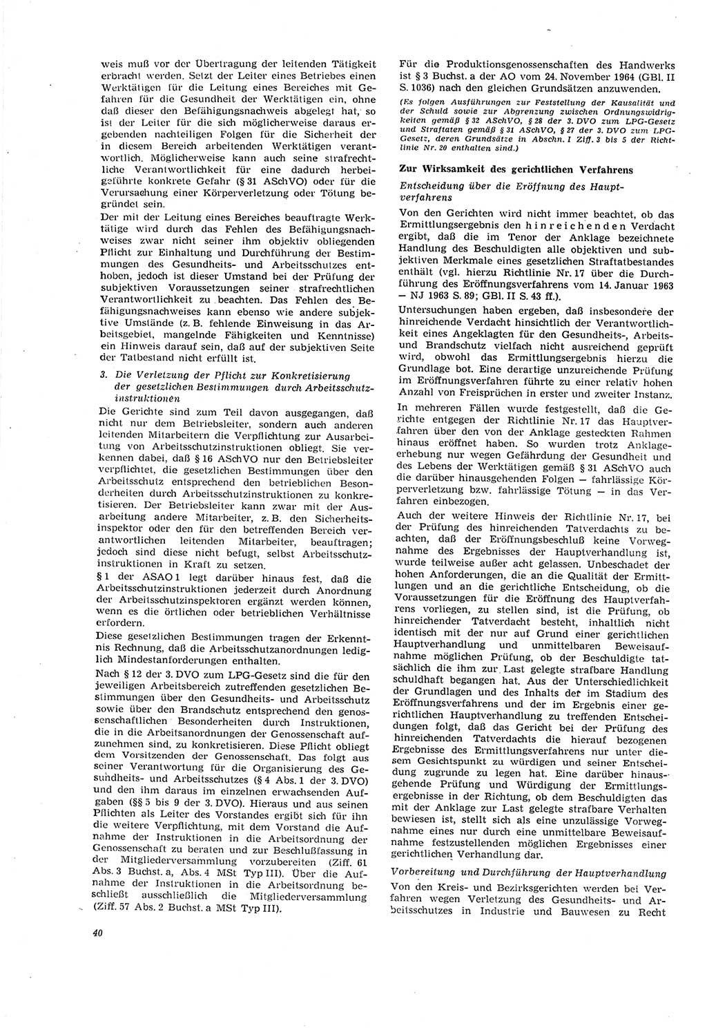 Neue Justiz (NJ), Zeitschrift für Recht und Rechtswissenschaft [Deutsche Demokratische Republik (DDR)], 20. Jahrgang 1966, Seite 40 (NJ DDR 1966, S. 40)