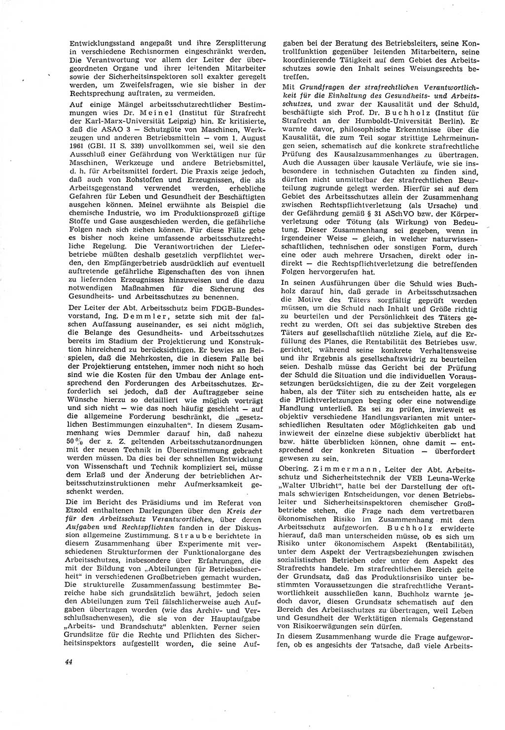 Neue Justiz (NJ), Zeitschrift für Recht und Rechtswissenschaft [Deutsche Demokratische Republik (DDR)], 20. Jahrgang 1966, Seite 44 (NJ DDR 1966, S. 44)