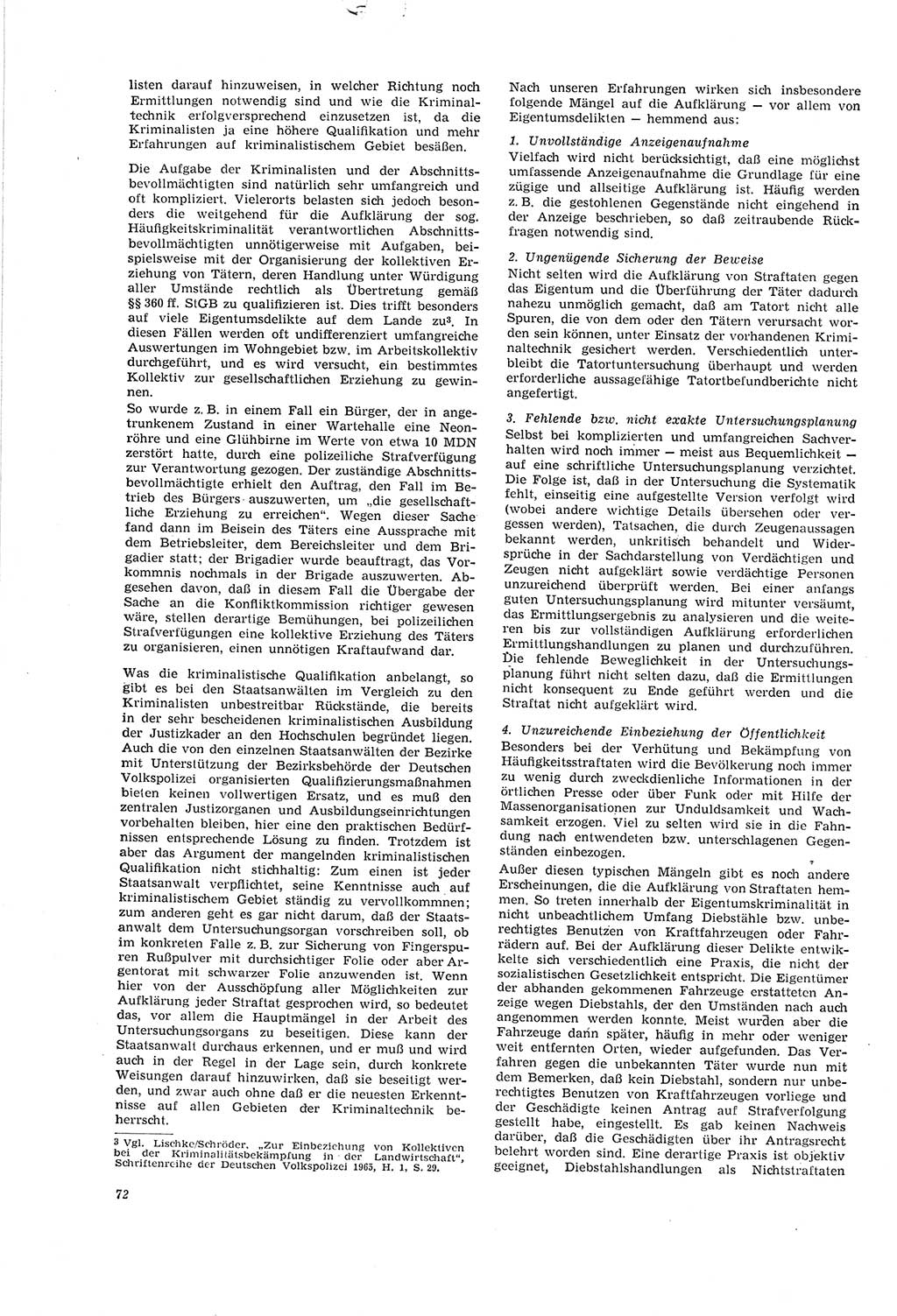 Neue Justiz (NJ), Zeitschrift für Recht und Rechtswissenschaft [Deutsche Demokratische Republik (DDR)], 20. Jahrgang 1966, Seite 72 (NJ DDR 1966, S. 72)