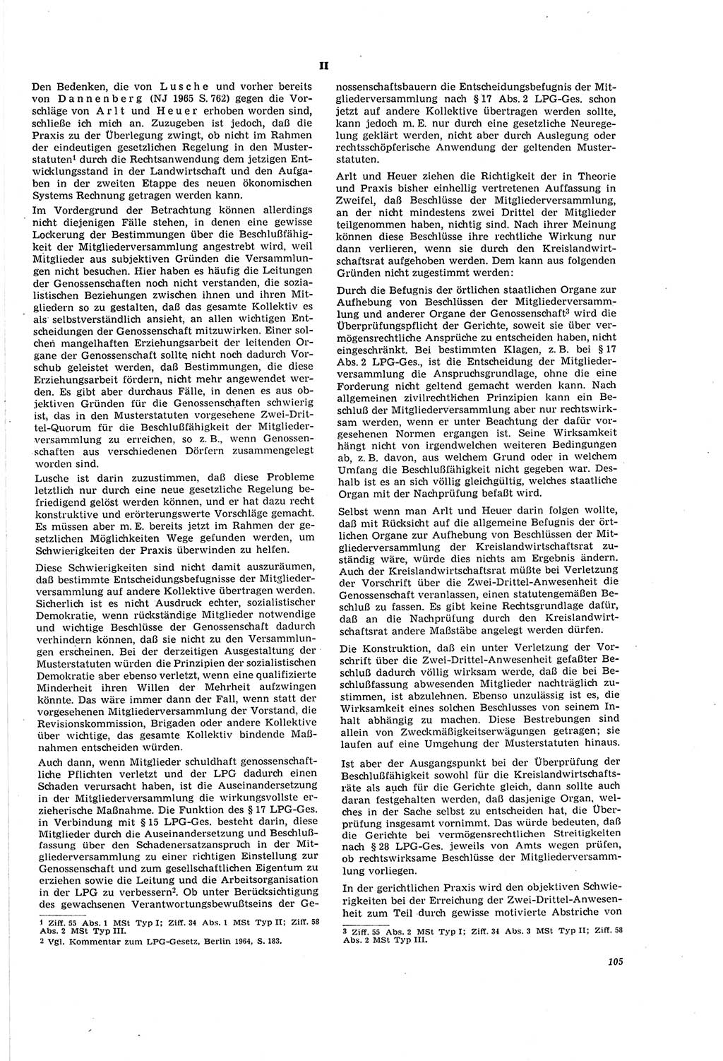 Neue Justiz (NJ), Zeitschrift für Recht und Rechtswissenschaft [Deutsche Demokratische Republik (DDR)], 20. Jahrgang 1966, Seite 105 (NJ DDR 1966, S. 105)