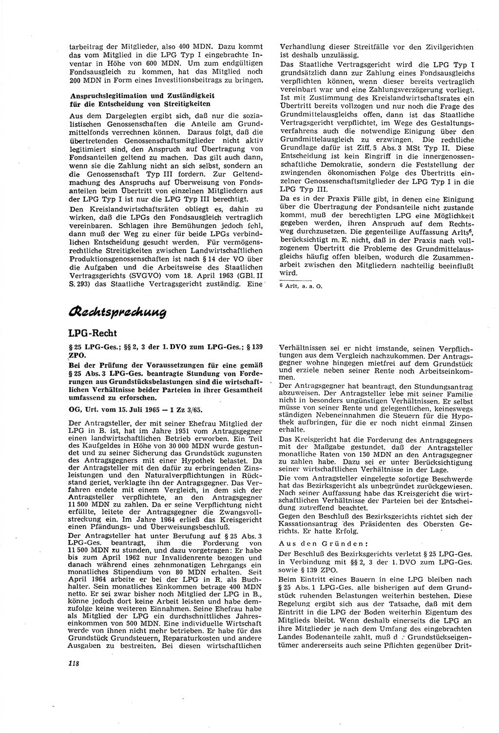 Neue Justiz (NJ), Zeitschrift für Recht und Rechtswissenschaft [Deutsche Demokratische Republik (DDR)], 20. Jahrgang 1966, Seite 118 (NJ DDR 1966, S. 118)