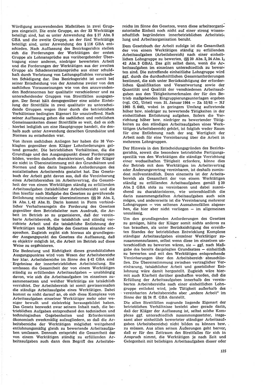 Neue Justiz (NJ), Zeitschrift für Recht und Rechtswissenschaft [Deutsche Demokratische Republik (DDR)], 20. Jahrgang 1966, Seite 125 (NJ DDR 1966, S. 125)