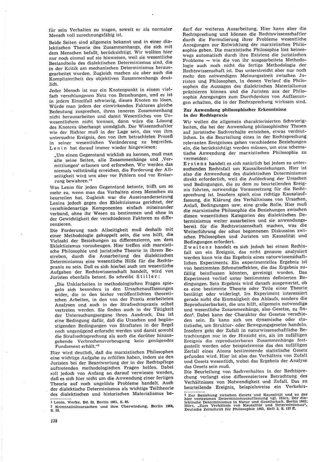 Neue Justiz (NJ), Zeitschrift für Recht und Rechtswissenschaft [Deutsche Demokratische Republik (DDR)], 20. Jahrgang 1966, Seite 138 (NJ DDR 1966, S. 138)