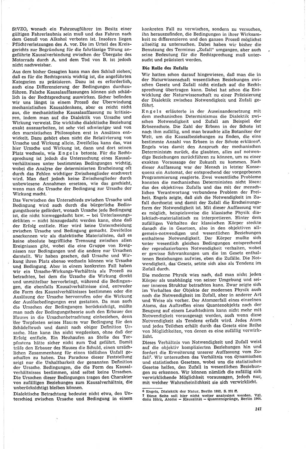 Neue Justiz (NJ), Zeitschrift für Recht und Rechtswissenschaft [Deutsche Demokratische Republik (DDR)], 20. Jahrgang 1966, Seite 141 (NJ DDR 1966, S. 141)