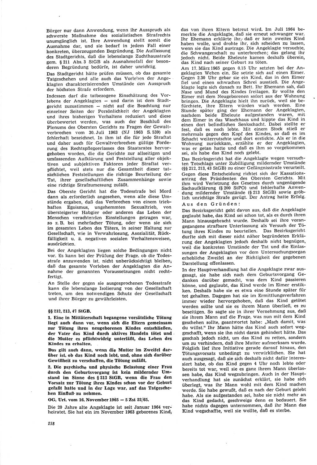 Neue Justiz (NJ), Zeitschrift für Recht und Rechtswissenschaft [Deutsche Demokratische Republik (DDR)], 20. Jahrgang 1966, Seite 158 (NJ DDR 1966, S. 158)