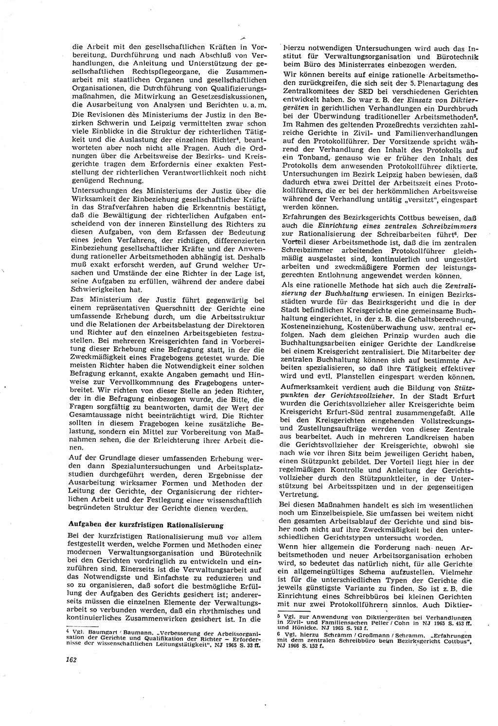 Neue Justiz (NJ), Zeitschrift für Recht und Rechtswissenschaft [Deutsche Demokratische Republik (DDR)], 20. Jahrgang 1966, Seite 162 (NJ DDR 1966, S. 162)