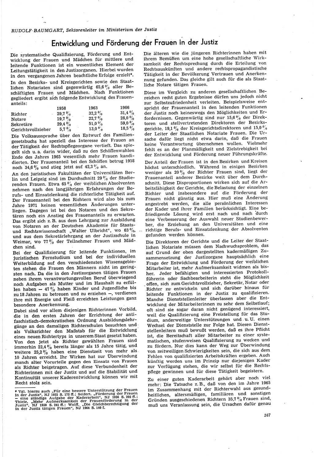 Neue Justiz (NJ), Zeitschrift für Recht und Rechtswissenschaft [Deutsche Demokratische Republik (DDR)], 20. Jahrgang 1966, Seite 167 (NJ DDR 1966, S. 167)