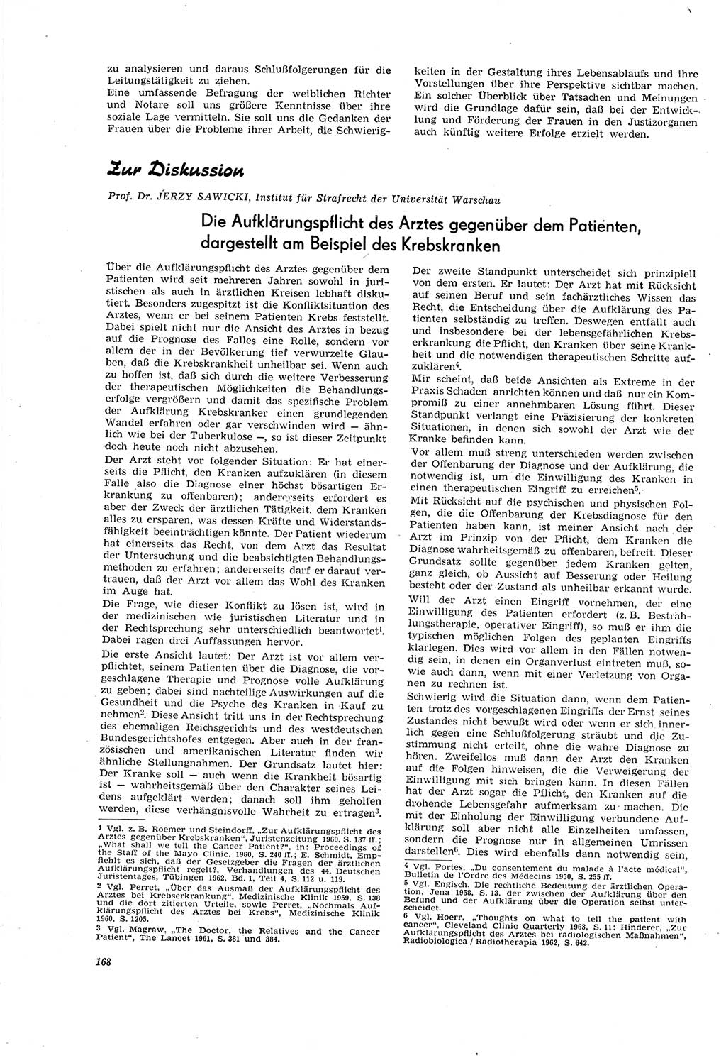 Neue Justiz (NJ), Zeitschrift für Recht und Rechtswissenschaft [Deutsche Demokratische Republik (DDR)], 20. Jahrgang 1966, Seite 168 (NJ DDR 1966, S. 168)