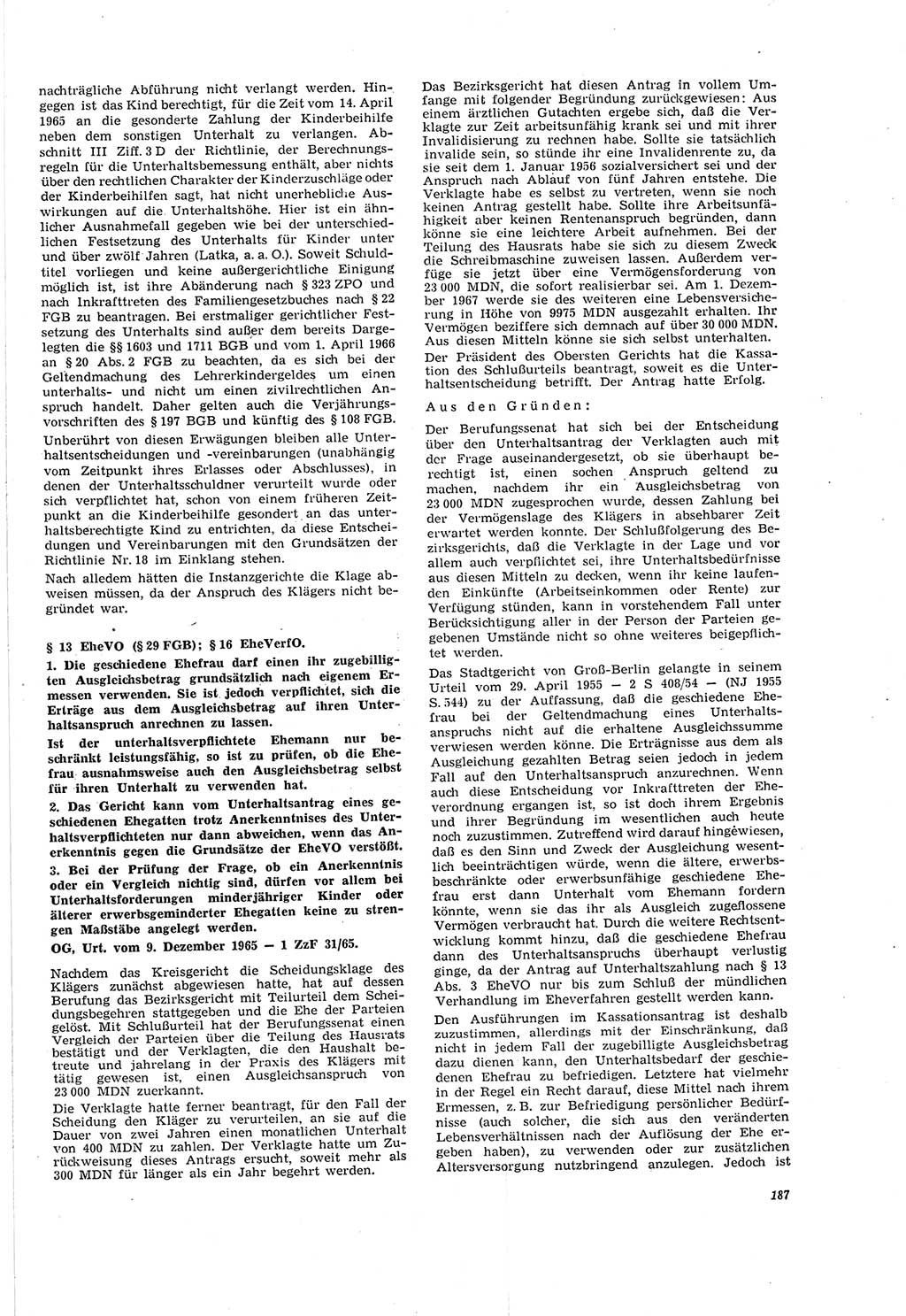 Neue Justiz (NJ), Zeitschrift für Recht und Rechtswissenschaft [Deutsche Demokratische Republik (DDR)], 20. Jahrgang 1966, Seite 187 (NJ DDR 1966, S. 187)