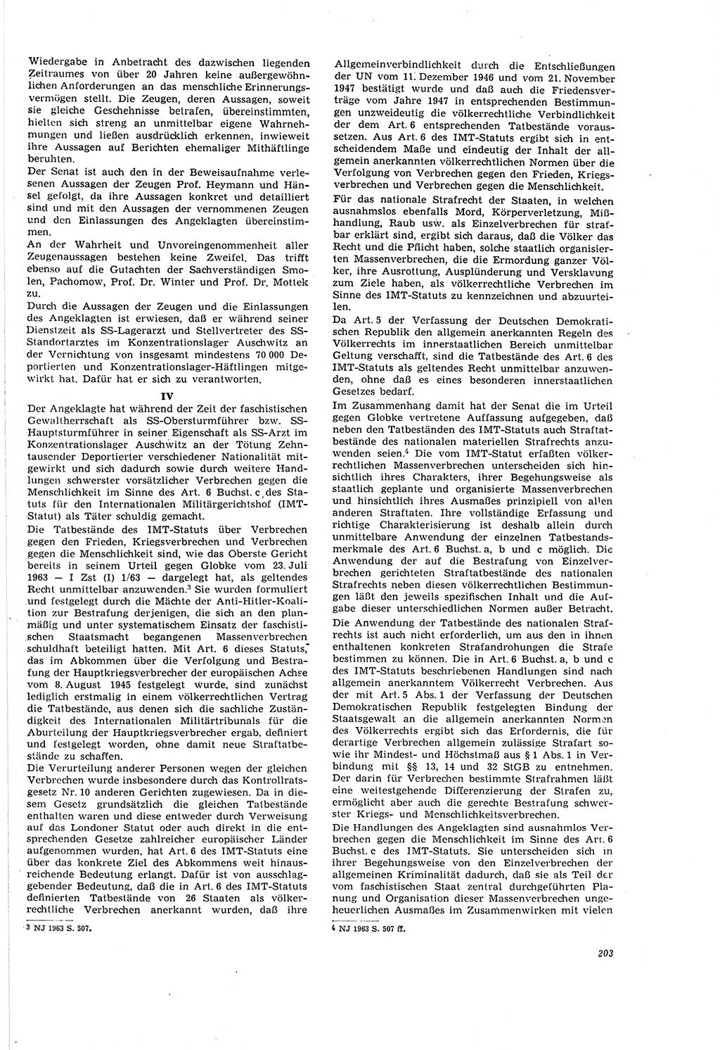 Neue Justiz (NJ), Zeitschrift für Recht und Rechtswissenschaft [Deutsche Demokratische Republik (DDR)], 20. Jahrgang 1966, Seite 203 (NJ DDR 1966, S. 203)