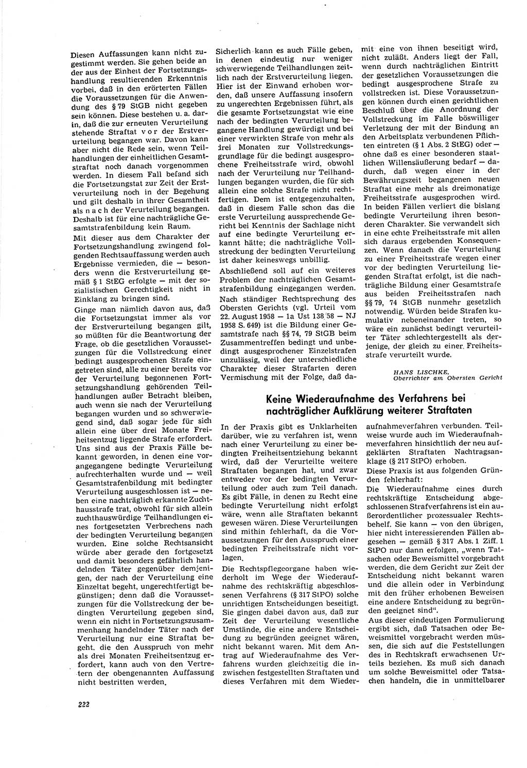Neue Justiz (NJ), Zeitschrift für Recht und Rechtswissenschaft [Deutsche Demokratische Republik (DDR)], 20. Jahrgang 1966, Seite 222 (NJ DDR 1966, S. 222)