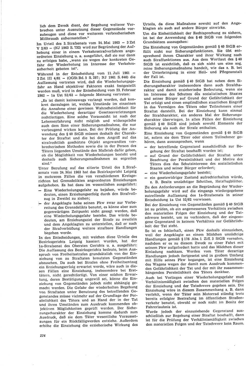 Neue Justiz (NJ), Zeitschrift für Recht und Rechtswissenschaft [Deutsche Demokratische Republik (DDR)], 20. Jahrgang 1966, Seite 224 (NJ DDR 1966, S. 224)