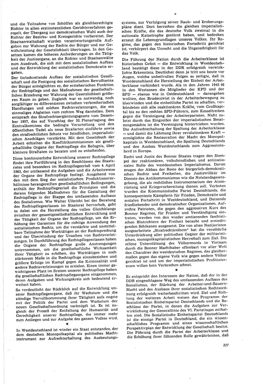 Neue Justiz (NJ), Zeitschrift für Recht und Rechtswissenschaft [Deutsche Demokratische Republik (DDR)], 20. Jahrgang 1966, Seite 227 (NJ DDR 1966, S. 227)