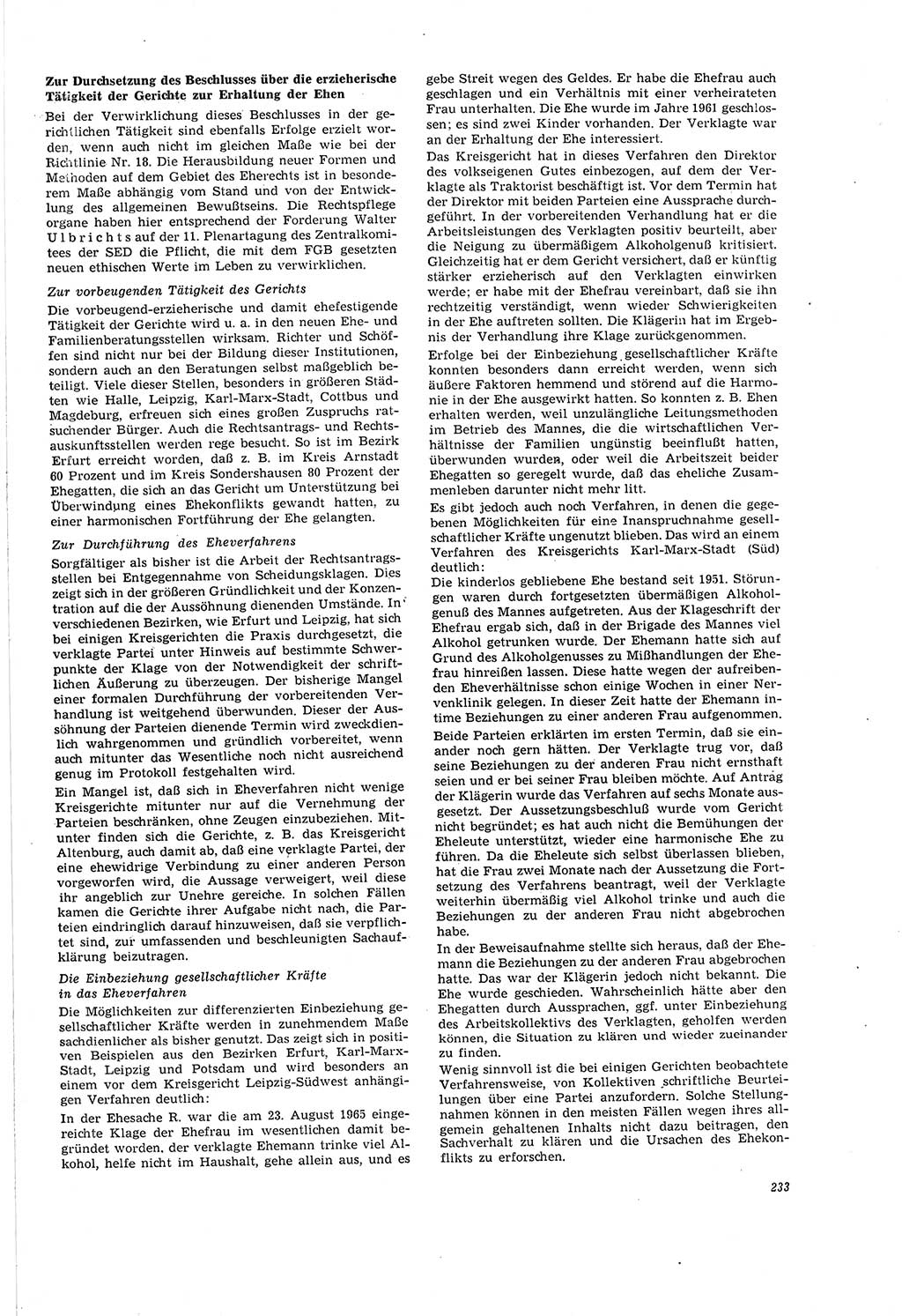 Neue Justiz (NJ), Zeitschrift für Recht und Rechtswissenschaft [Deutsche Demokratische Republik (DDR)], 20. Jahrgang 1966, Seite 233 (NJ DDR 1966, S. 233)