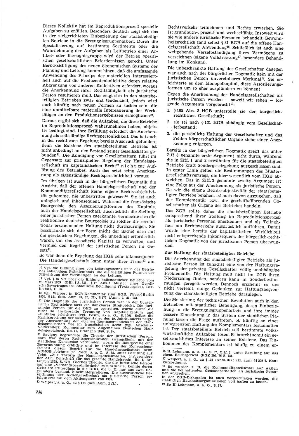 Neue Justiz (NJ), Zeitschrift für Recht und Rechtswissenschaft [Deutsche Demokratische Republik (DDR)], 20. Jahrgang 1966, Seite 236 (NJ DDR 1966, S. 236)