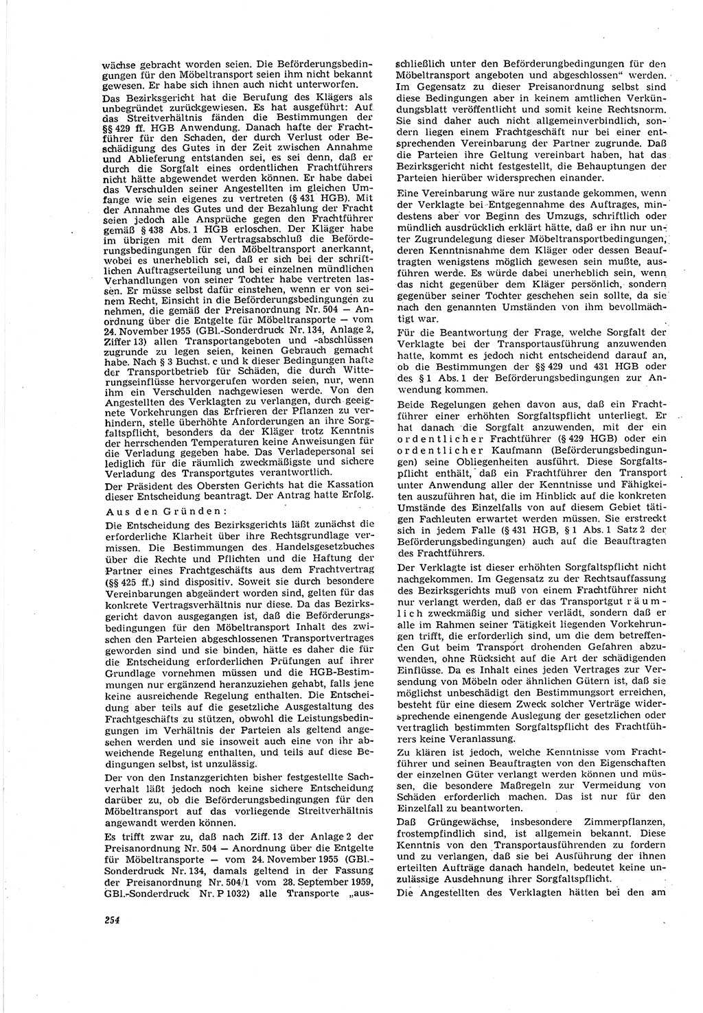 Neue Justiz (NJ), Zeitschrift für Recht und Rechtswissenschaft [Deutsche Demokratische Republik (DDR)], 20. Jahrgang 1966, Seite 254 (NJ DDR 1966, S. 254)