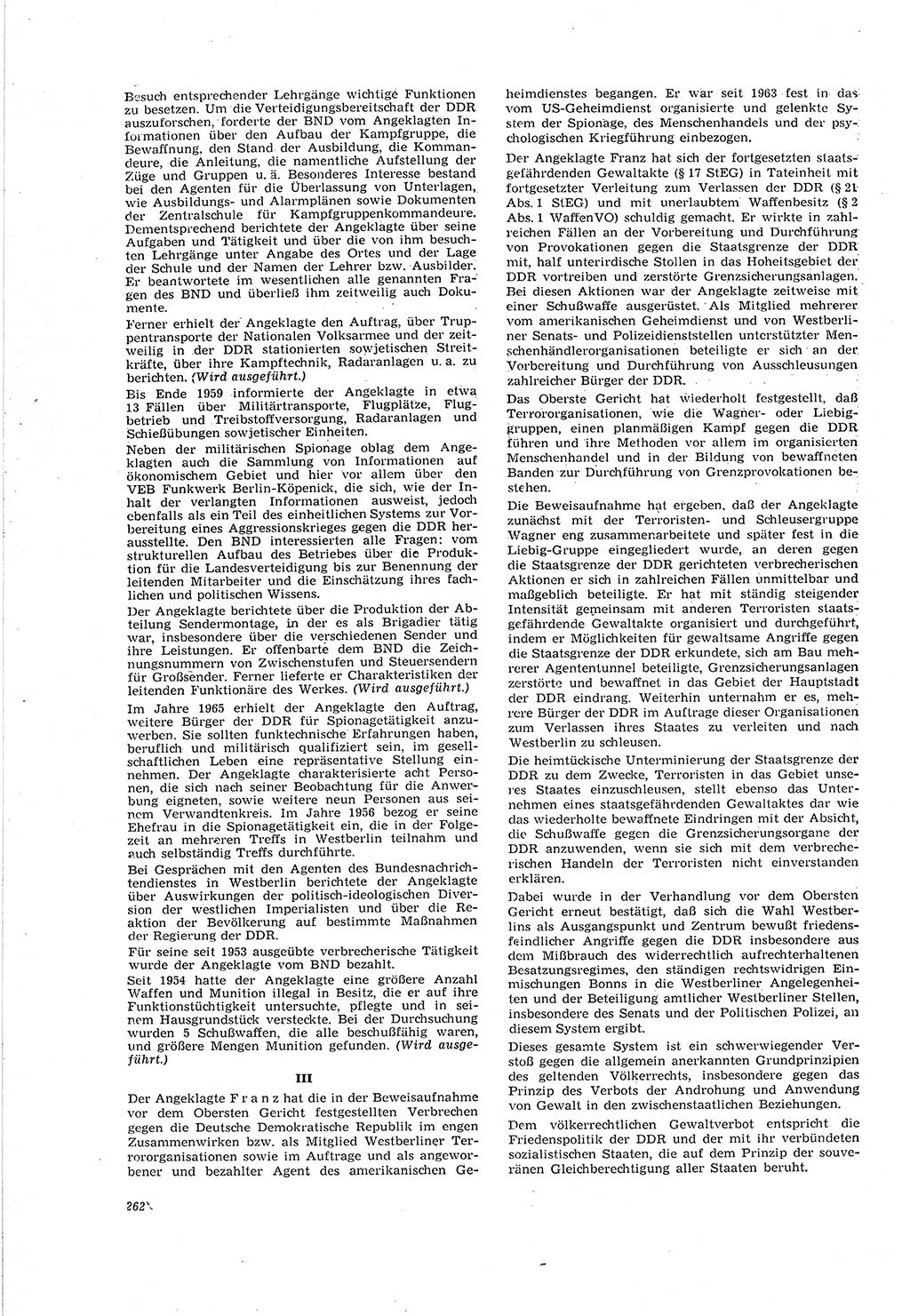 Neue Justiz (NJ), Zeitschrift für Recht und Rechtswissenschaft [Deutsche Demokratische Republik (DDR)], 20. Jahrgang 1966, Seite 262 (NJ DDR 1966, S. 262)