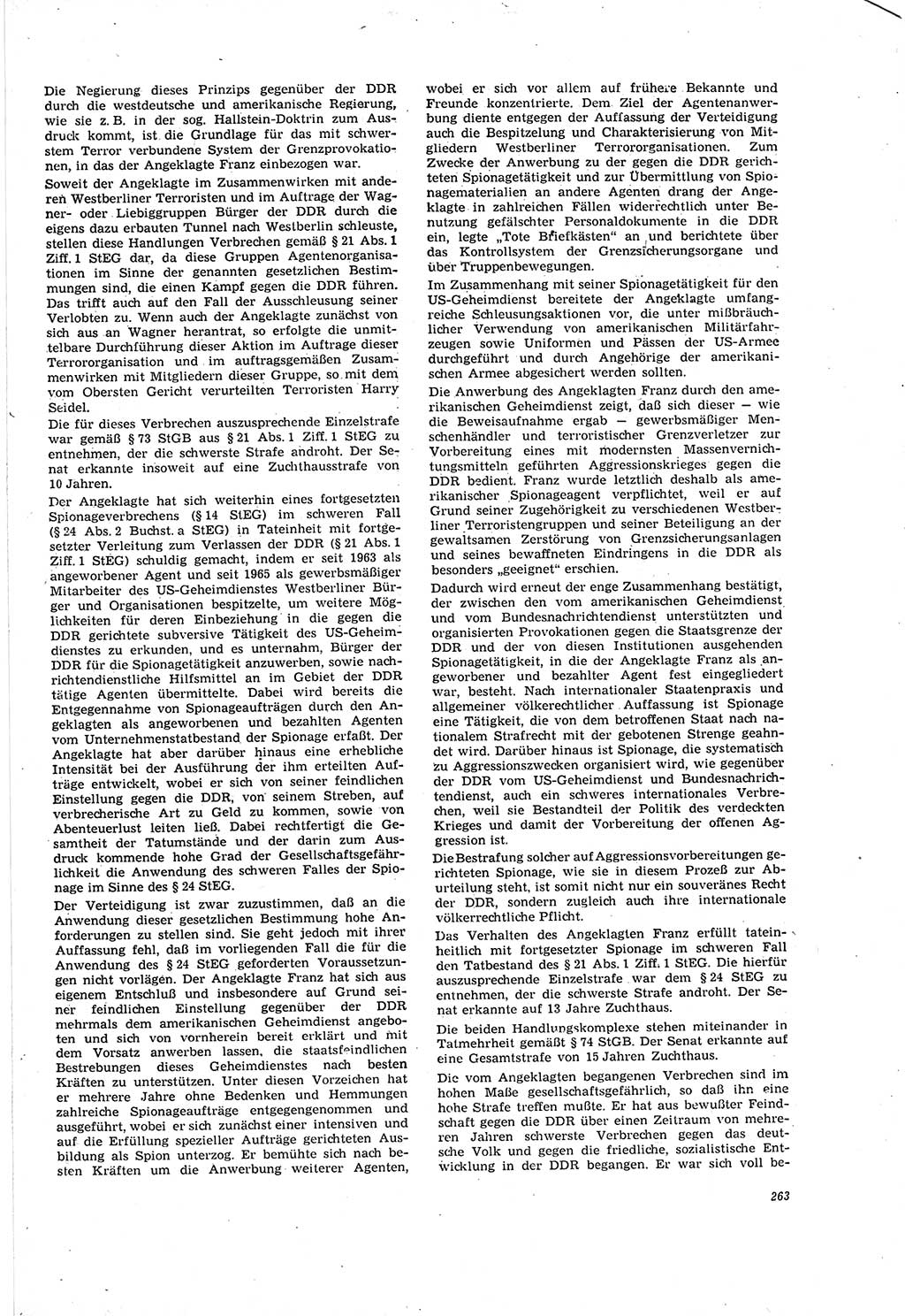 Neue Justiz (NJ), Zeitschrift für Recht und Rechtswissenschaft [Deutsche Demokratische Republik (DDR)], 20. Jahrgang 1966, Seite 263 (NJ DDR 1966, S. 263)