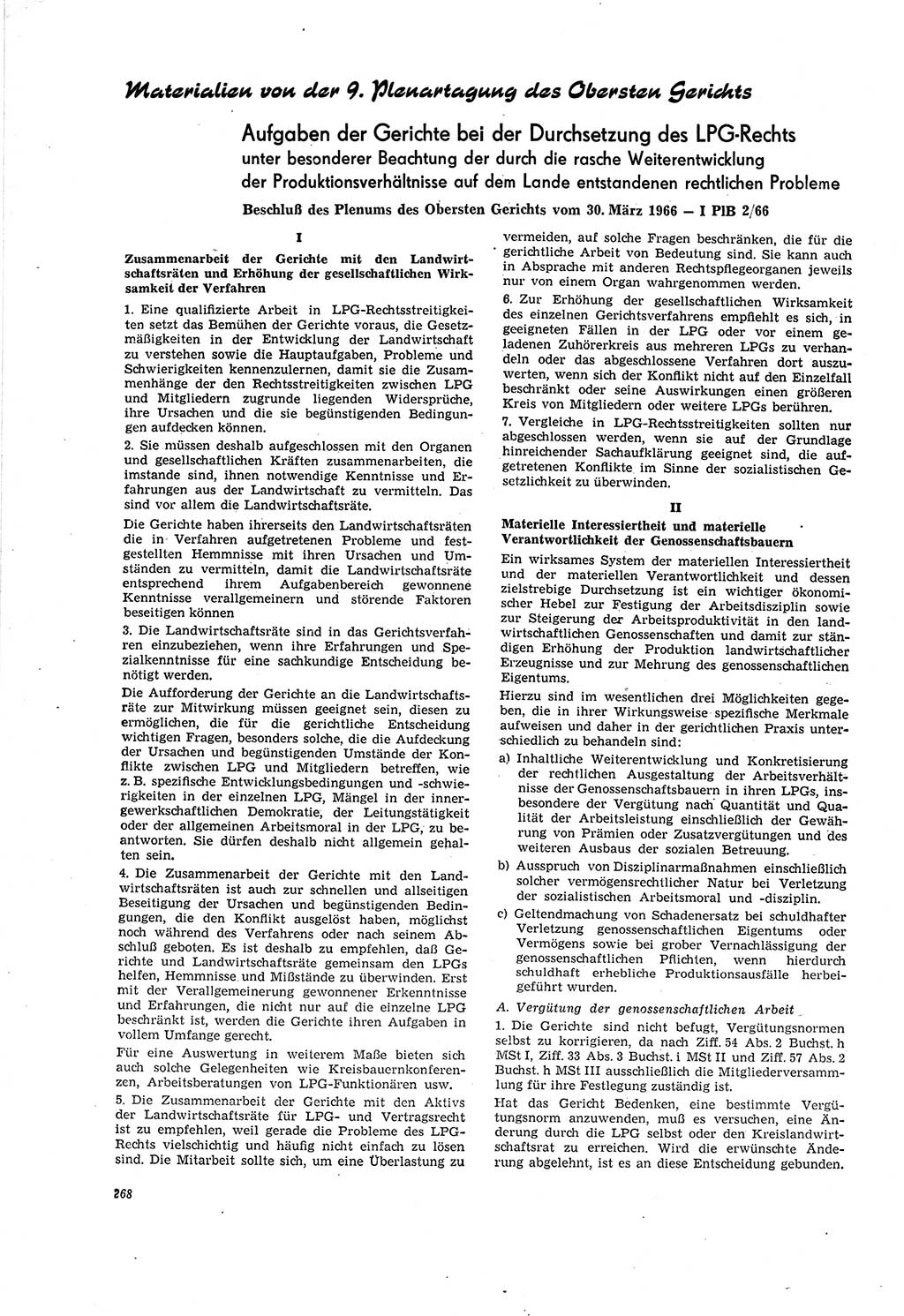 Neue Justiz (NJ), Zeitschrift für Recht und Rechtswissenschaft [Deutsche Demokratische Republik (DDR)], 20. Jahrgang 1966, Seite 268 (NJ DDR 1966, S. 268)