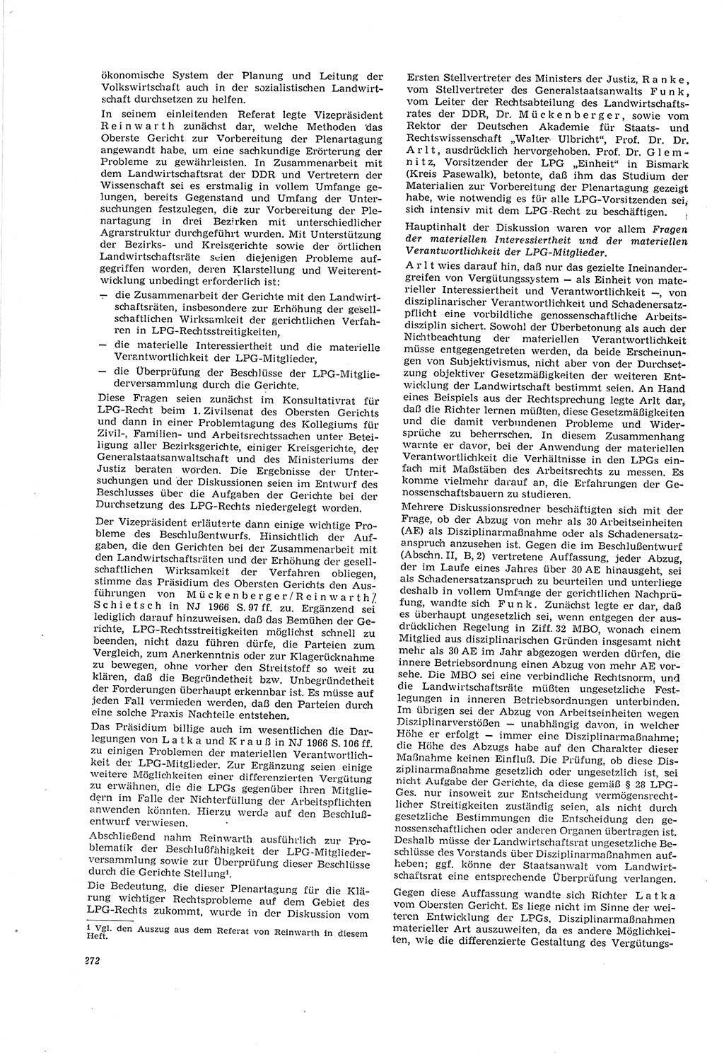 Neue Justiz (NJ), Zeitschrift für Recht und Rechtswissenschaft [Deutsche Demokratische Republik (DDR)], 20. Jahrgang 1966, Seite 272 (NJ DDR 1966, S. 272)