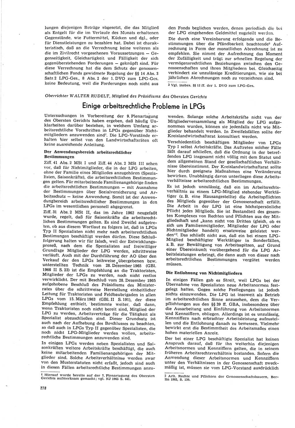 Neue Justiz (NJ), Zeitschrift für Recht und Rechtswissenschaft [Deutsche Demokratische Republik (DDR)], 20. Jahrgang 1966, Seite 278 (NJ DDR 1966, S. 278)