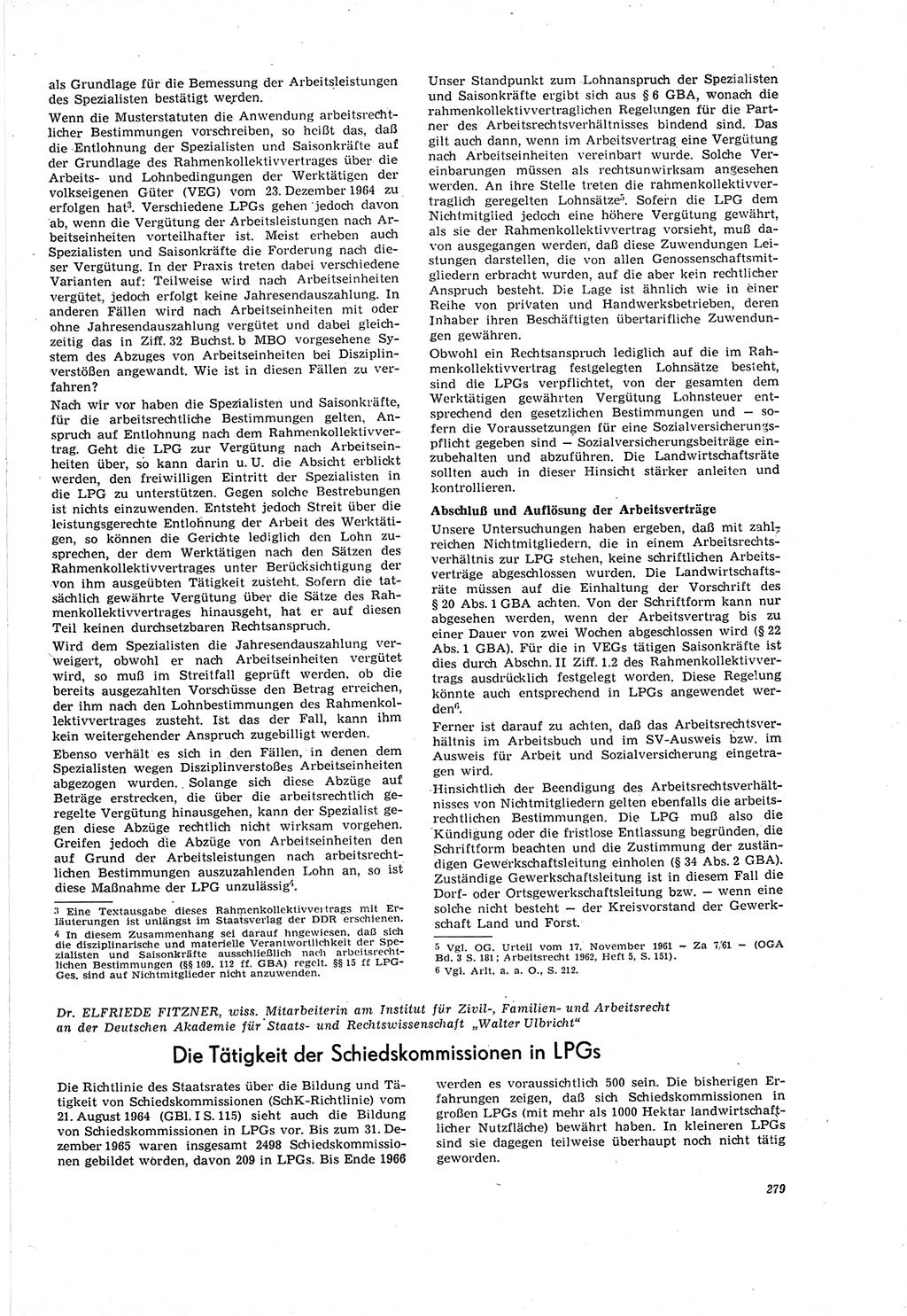 Neue Justiz (NJ), Zeitschrift für Recht und Rechtswissenschaft [Deutsche Demokratische Republik (DDR)], 20. Jahrgang 1966, Seite 279 (NJ DDR 1966, S. 279)