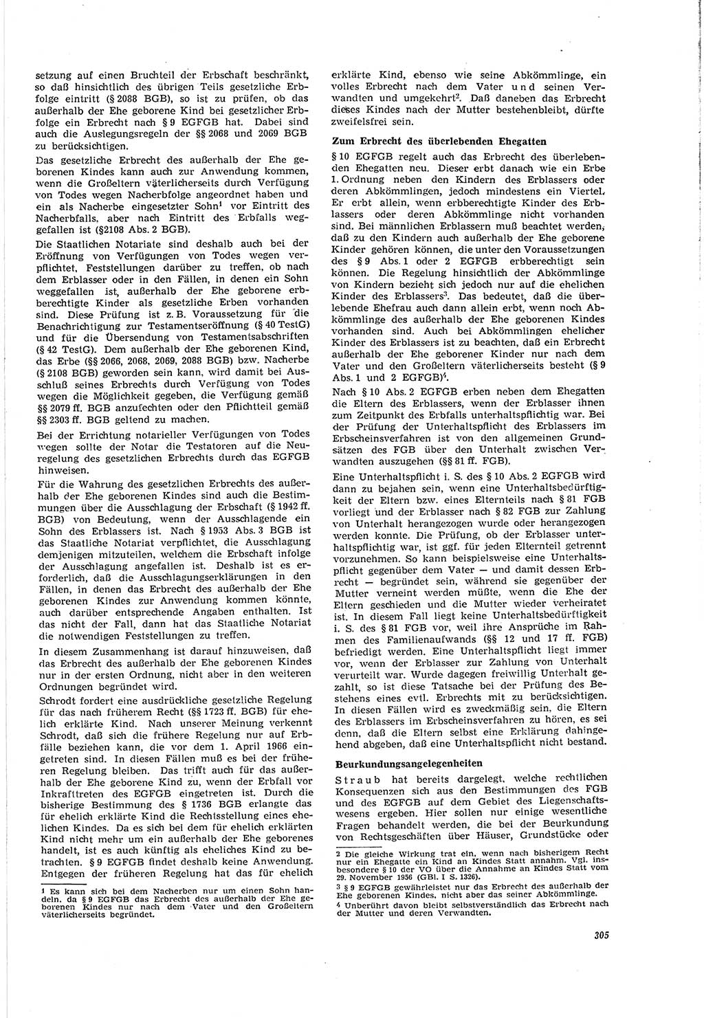 Neue Justiz (NJ), Zeitschrift für Recht und Rechtswissenschaft [Deutsche Demokratische Republik (DDR)], 20. Jahrgang 1966, Seite 305 (NJ DDR 1966, S. 305)