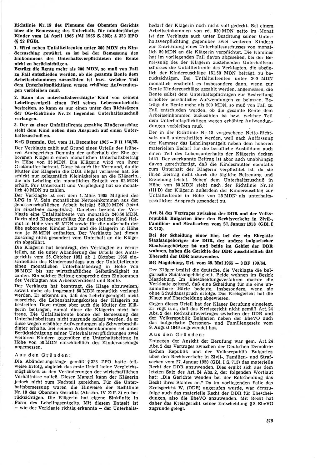 Neue Justiz (NJ), Zeitschrift für Recht und Rechtswissenschaft [Deutsche Demokratische Republik (DDR)], 20. Jahrgang 1966, Seite 319 (NJ DDR 1966, S. 319)