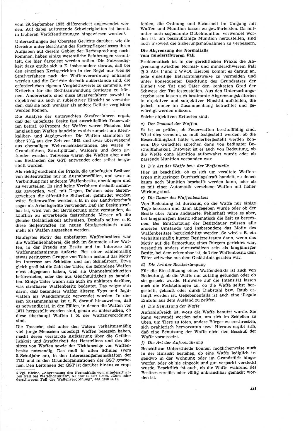 Neue Justiz (NJ), Zeitschrift für Recht und Rechtswissenschaft [Deutsche Demokratische Republik (DDR)], 20. Jahrgang 1966, Seite 331 (NJ DDR 1966, S. 331)
