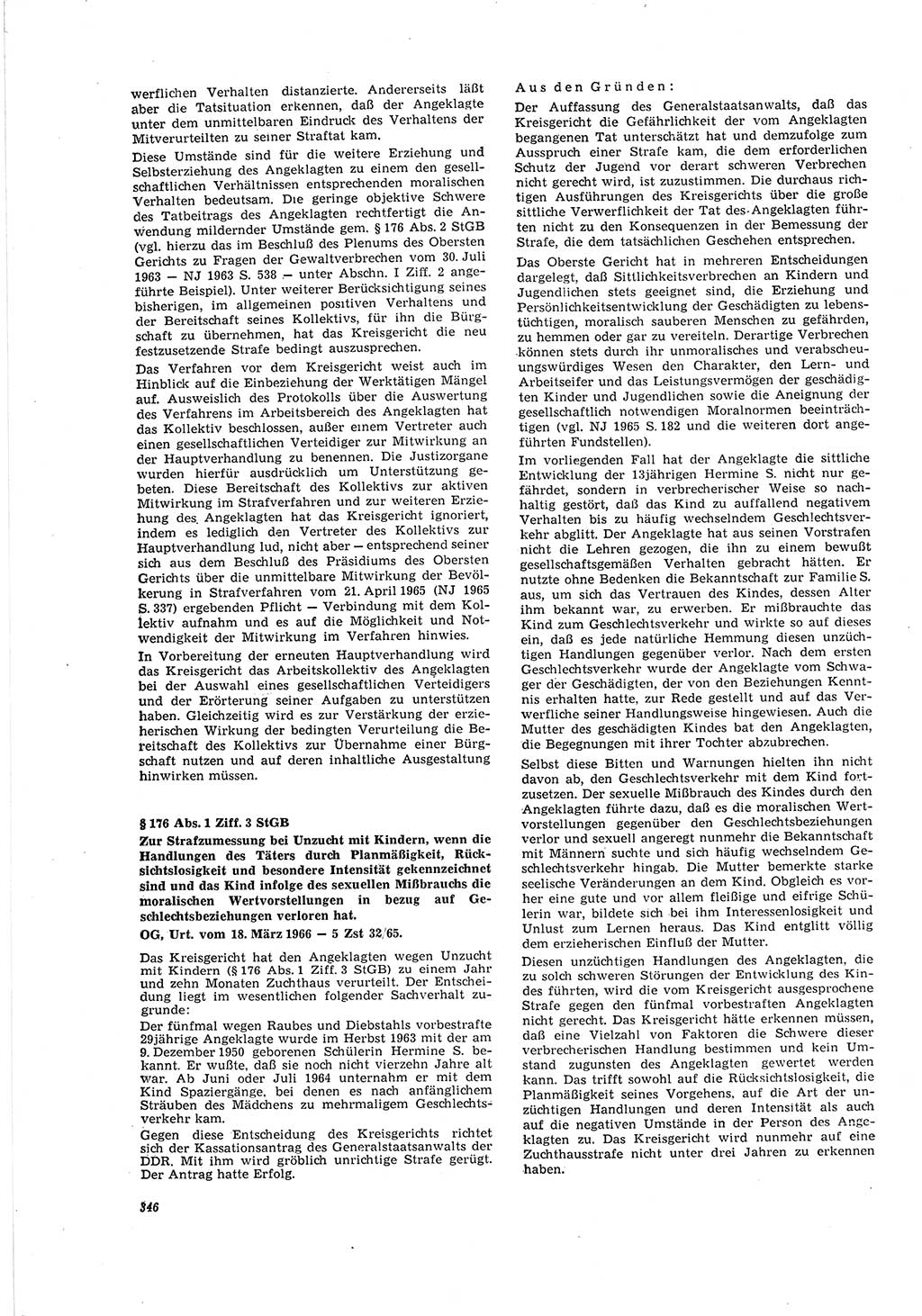 Neue Justiz (NJ), Zeitschrift für Recht und Rechtswissenschaft [Deutsche Demokratische Republik (DDR)], 20. Jahrgang 1966, Seite 346 (NJ DDR 1966, S. 346)