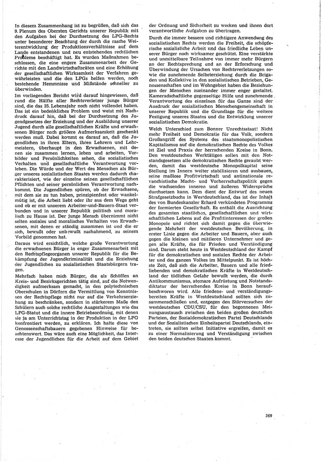 Neue Justiz (NJ), Zeitschrift für Recht und Rechtswissenschaft [Deutsche Demokratische Republik (DDR)], 20. Jahrgang 1966, Seite 369 (NJ DDR 1966, S. 369)