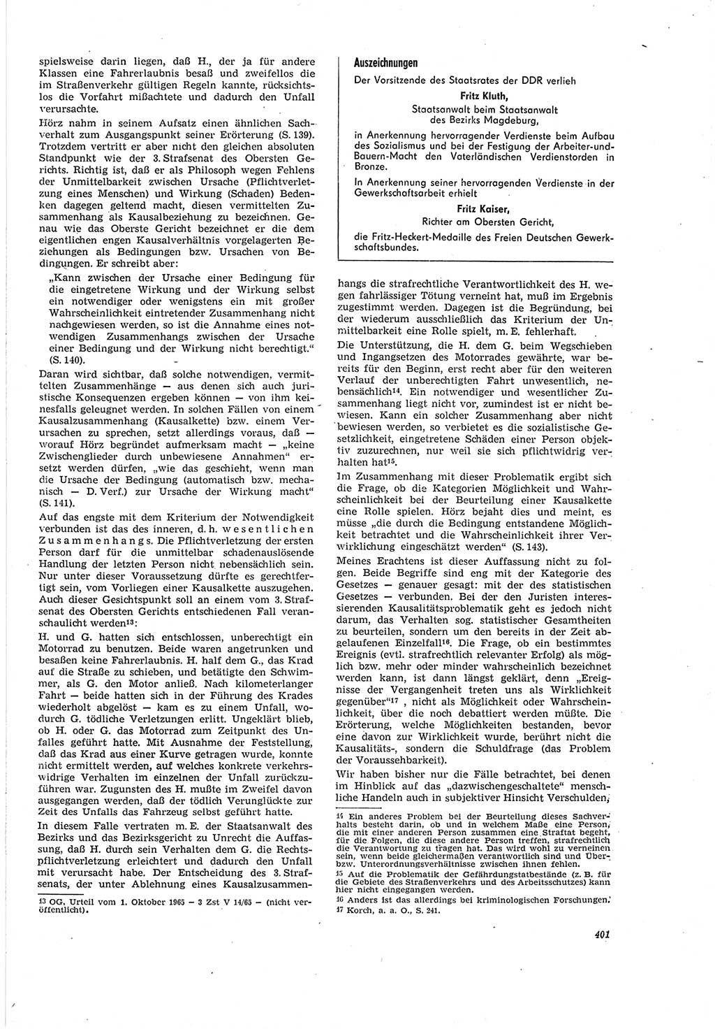 Neue Justiz (NJ), Zeitschrift für Recht und Rechtswissenschaft [Deutsche Demokratische Republik (DDR)], 20. Jahrgang 1966, Seite 401 (NJ DDR 1966, S. 401)