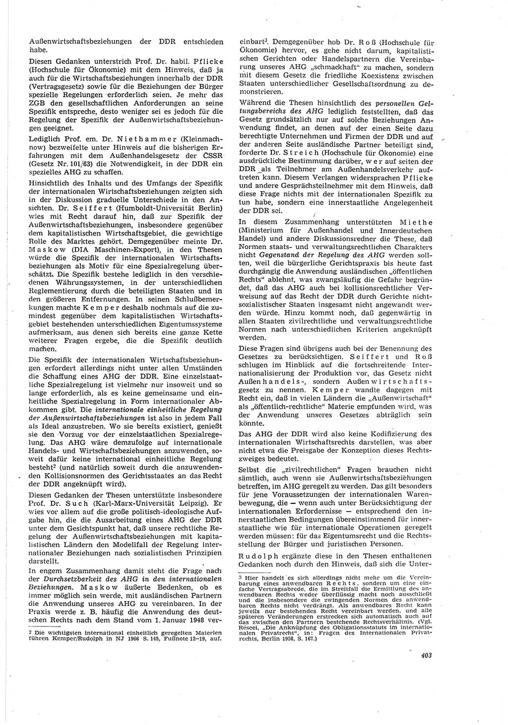 Neue Justiz (NJ), Zeitschrift für Recht und Rechtswissenschaft [Deutsche Demokratische Republik (DDR)], 20. Jahrgang 1966, Seite 403 (NJ DDR 1966, S. 403)