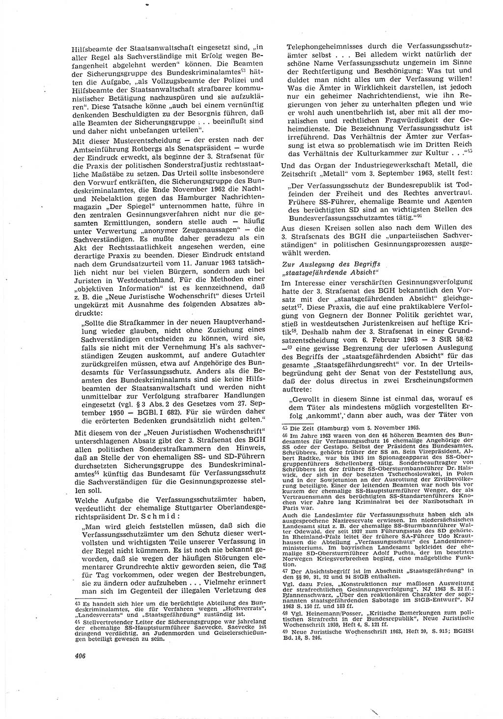 Neue Justiz (NJ), Zeitschrift für Recht und Rechtswissenschaft [Deutsche Demokratische Republik (DDR)], 20. Jahrgang 1966, Seite 406 (NJ DDR 1966, S. 406)