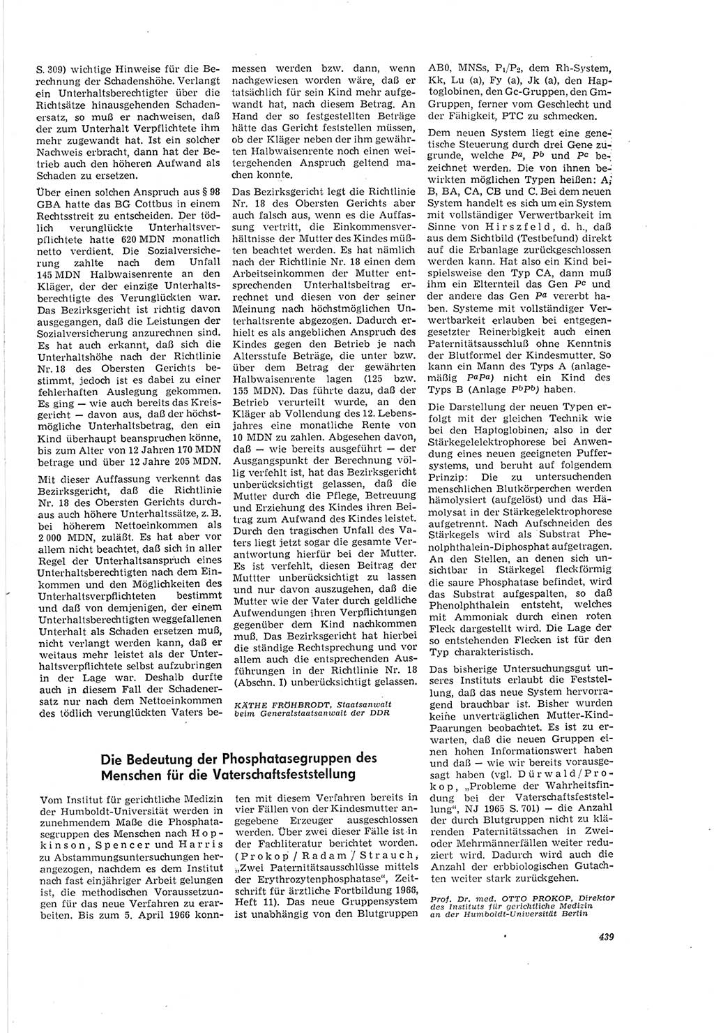 Neue Justiz (NJ), Zeitschrift für Recht und Rechtswissenschaft [Deutsche Demokratische Republik (DDR)], 20. Jahrgang 1966, Seite 439 (NJ DDR 1966, S. 439)