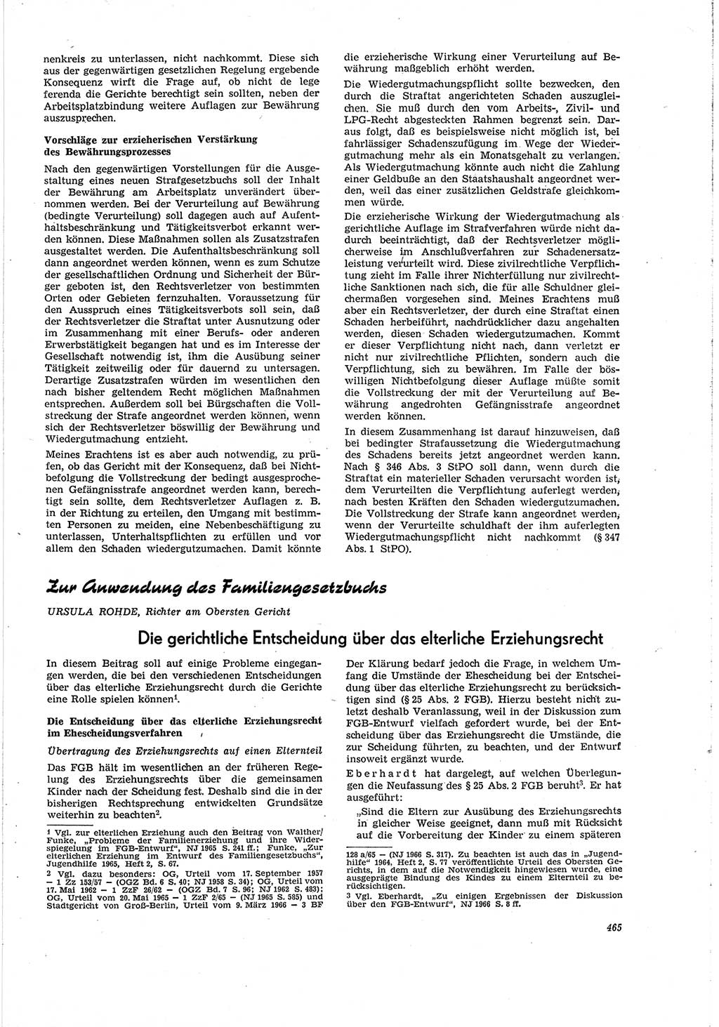 Neue Justiz (NJ), Zeitschrift für Recht und Rechtswissenschaft [Deutsche Demokratische Republik (DDR)], 20. Jahrgang 1966, Seite 465 (NJ DDR 1966, S. 465)