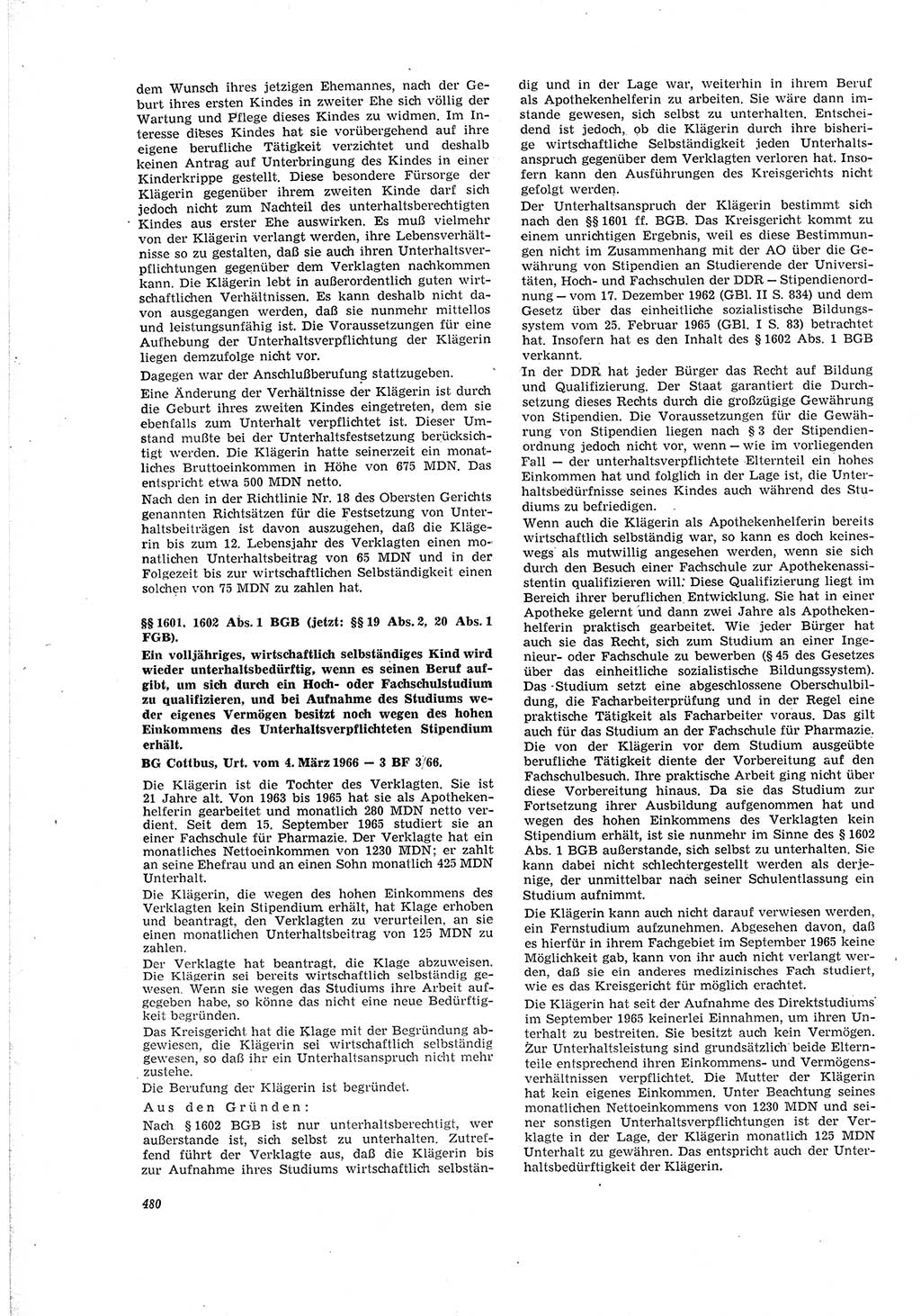Neue Justiz (NJ), Zeitschrift für Recht und Rechtswissenschaft [Deutsche Demokratische Republik (DDR)], 20. Jahrgang 1966, Seite 480 (NJ DDR 1966, S. 480)