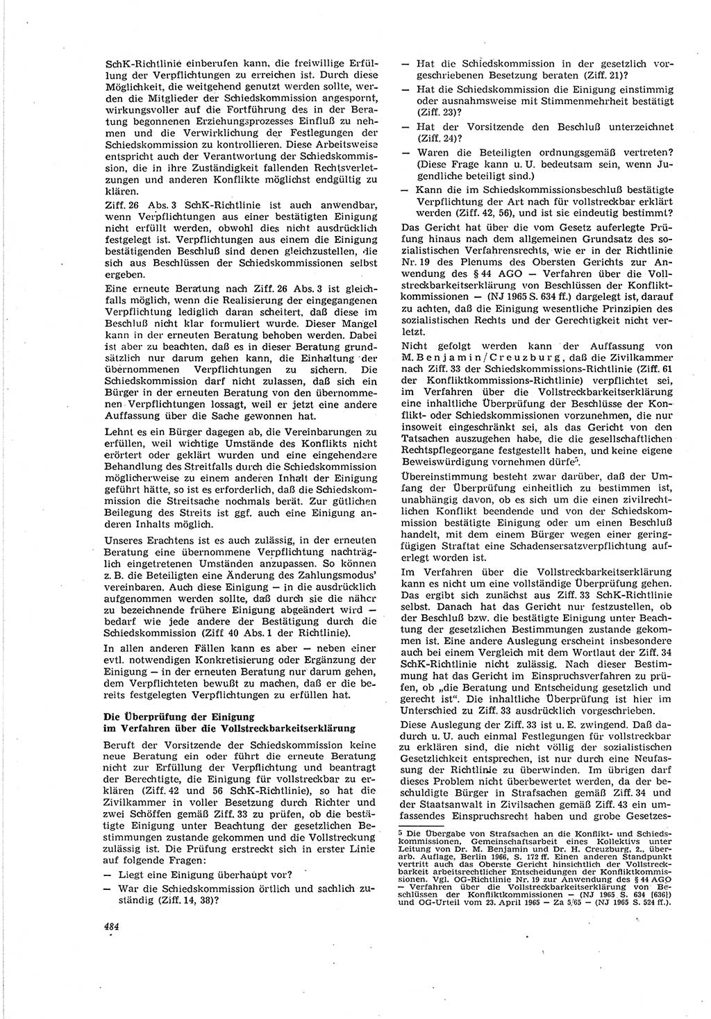Neue Justiz (NJ), Zeitschrift für Recht und Rechtswissenschaft [Deutsche Demokratische Republik (DDR)], 20. Jahrgang 1966, Seite 484 (NJ DDR 1966, S. 484)