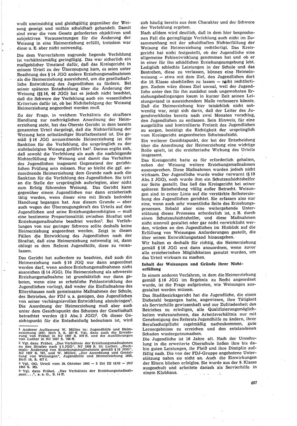 Neue Justiz (NJ), Zeitschrift für Recht und Rechtswissenschaft [Deutsche Demokratische Republik (DDR)], 20. Jahrgang 1966, Seite 487 (NJ DDR 1966, S. 487)
