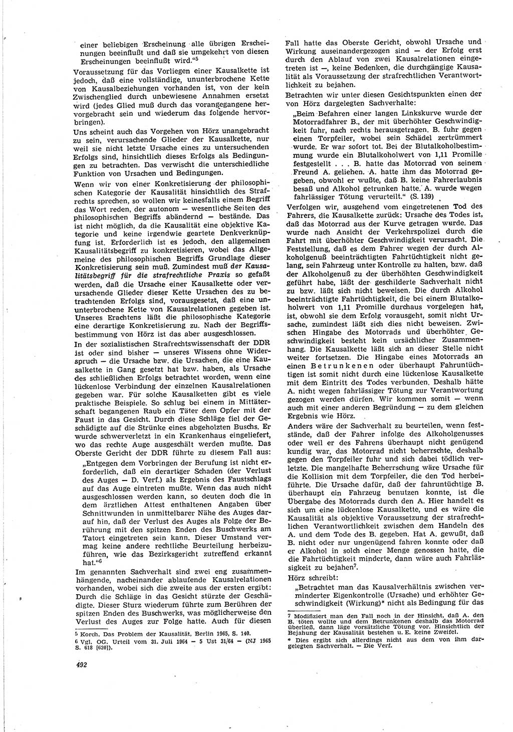 Neue Justiz (NJ), Zeitschrift für Recht und Rechtswissenschaft [Deutsche Demokratische Republik (DDR)], 20. Jahrgang 1966, Seite 492 (NJ DDR 1966, S. 492)