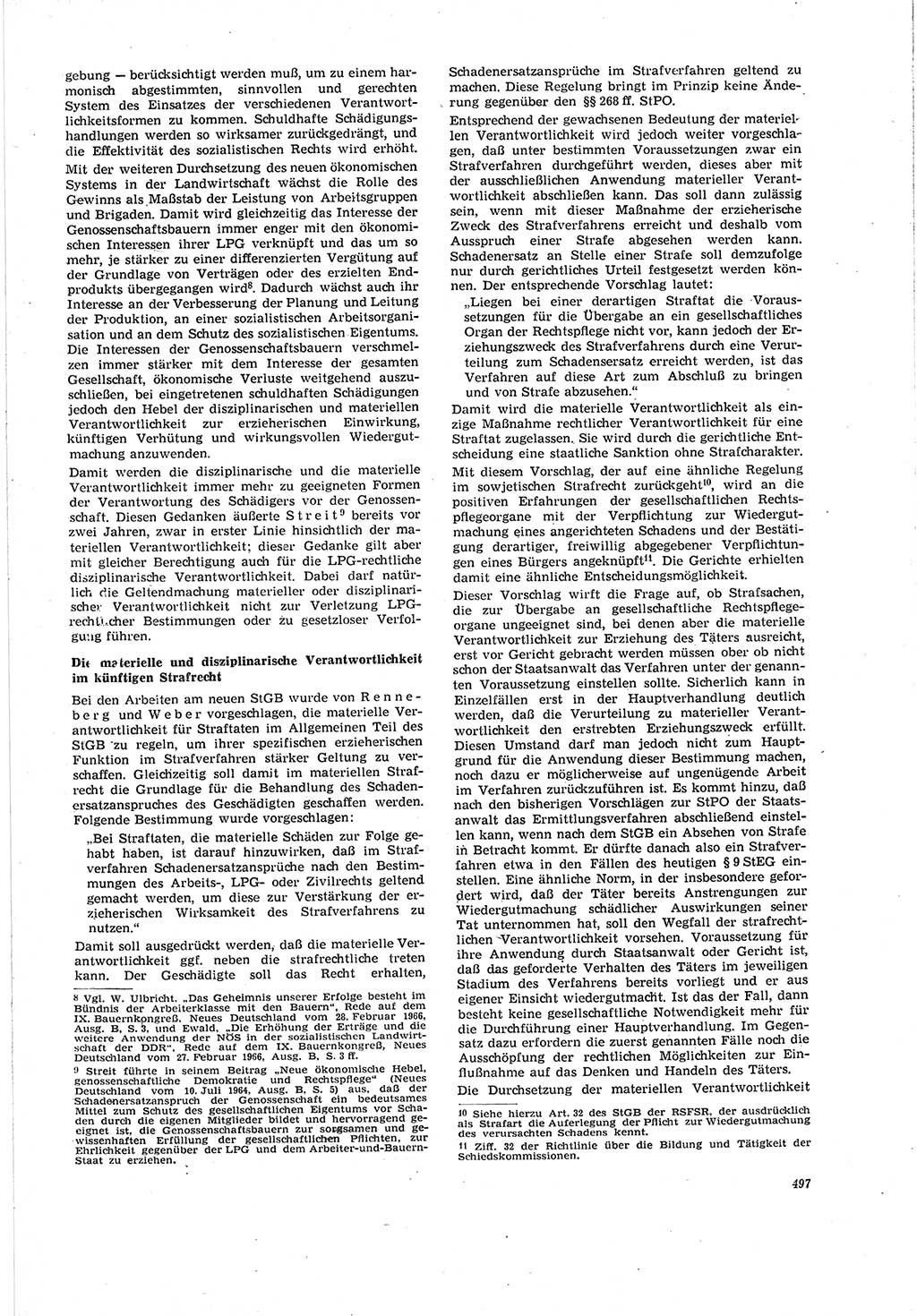 Neue Justiz (NJ), Zeitschrift für Recht und Rechtswissenschaft [Deutsche Demokratische Republik (DDR)], 20. Jahrgang 1966, Seite 497 (NJ DDR 1966, S. 497)