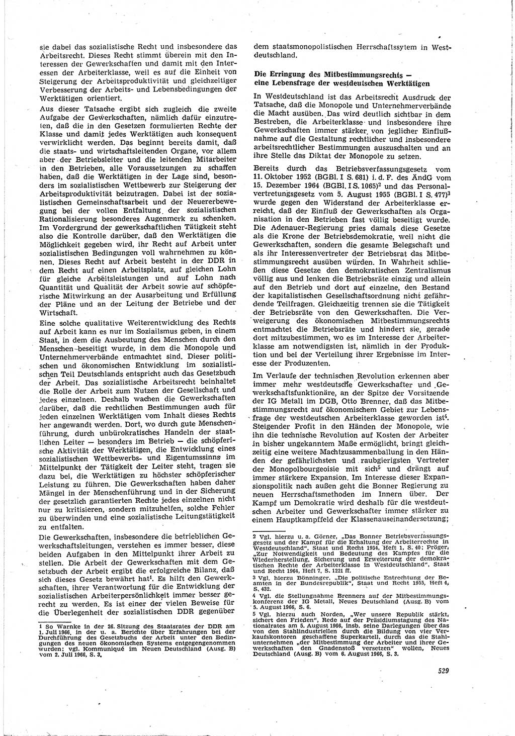 Neue Justiz (NJ), Zeitschrift für Recht und Rechtswissenschaft [Deutsche Demokratische Republik (DDR)], 20. Jahrgang 1966, Seite 529 (NJ DDR 1966, S. 529)