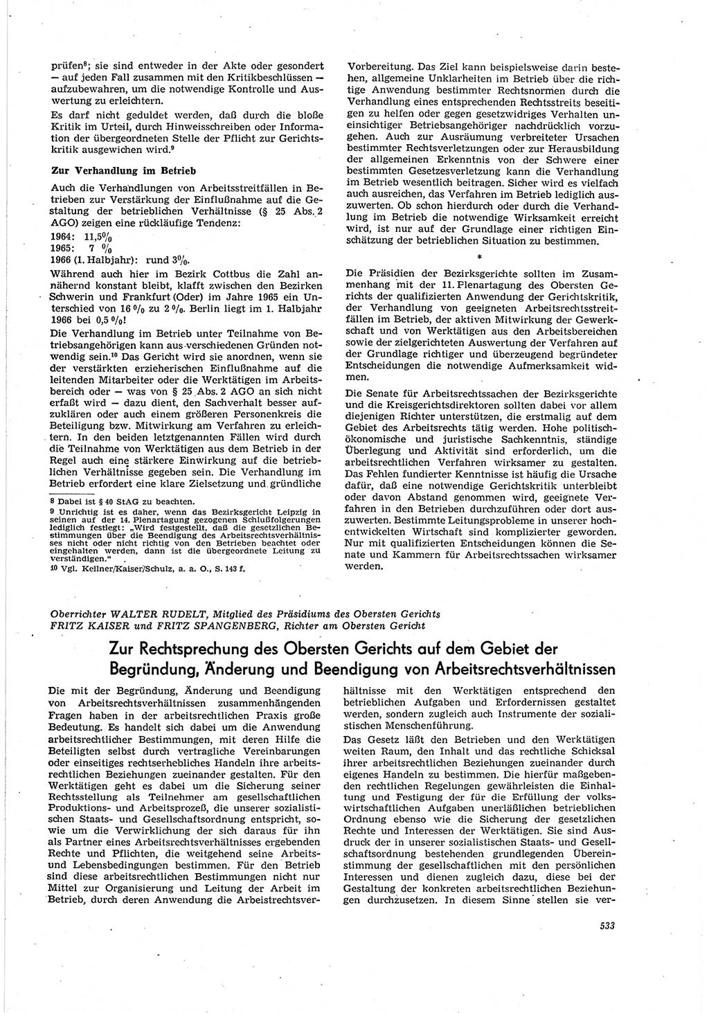 Neue Justiz (NJ), Zeitschrift für Recht und Rechtswissenschaft [Deutsche Demokratische Republik (DDR)], 20. Jahrgang 1966, Seite 533 (NJ DDR 1966, S. 533)