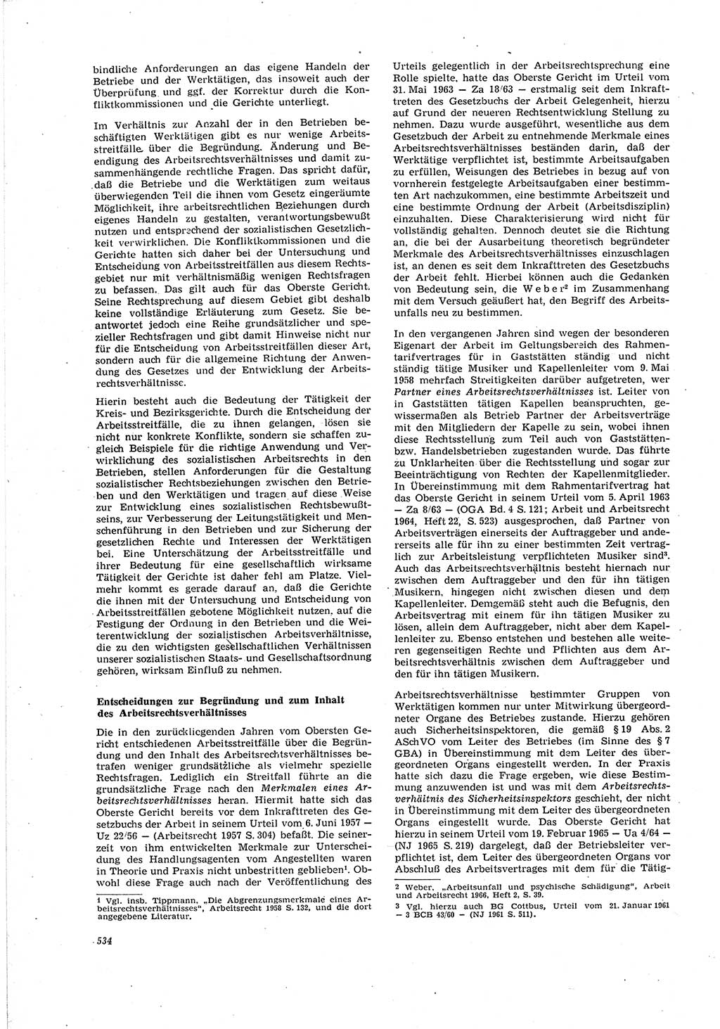 Neue Justiz (NJ), Zeitschrift für Recht und Rechtswissenschaft [Deutsche Demokratische Republik (DDR)], 20. Jahrgang 1966, Seite 534 (NJ DDR 1966, S. 534)