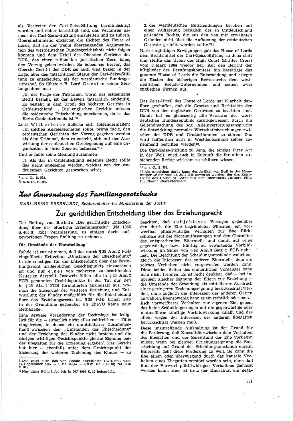 Neue Justiz (NJ), Zeitschrift für Recht und Rechtswissenschaft [Deutsche Demokratische Republik (DDR)], 20. Jahrgang 1966, Seite 551 (NJ DDR 1966, S. 551)