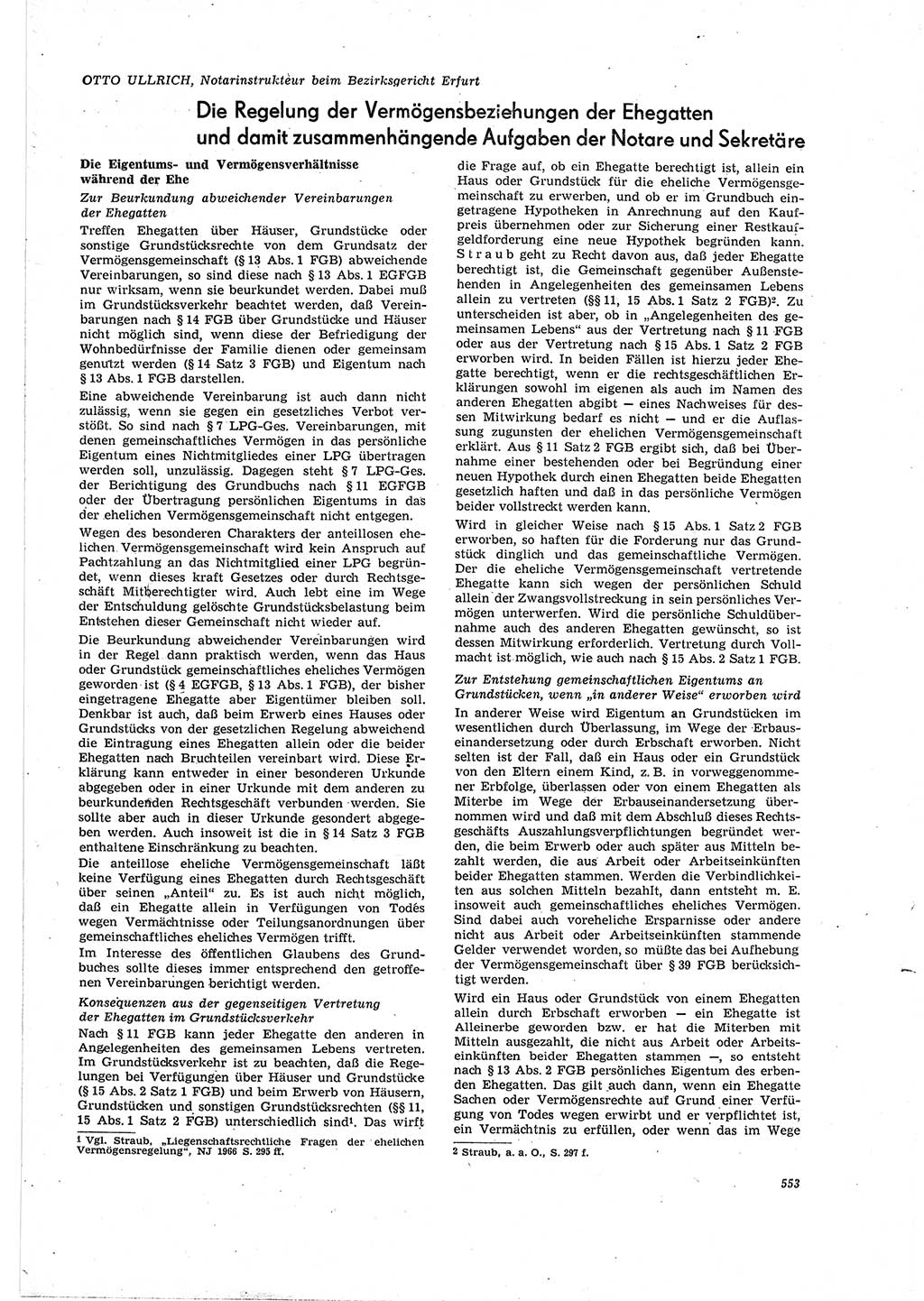Neue Justiz (NJ), Zeitschrift für Recht und Rechtswissenschaft [Deutsche Demokratische Republik (DDR)], 20. Jahrgang 1966, Seite 553 (NJ DDR 1966, S. 553)