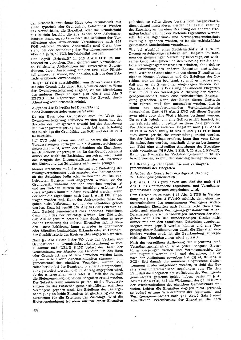 Neue Justiz (NJ), Zeitschrift für Recht und Rechtswissenschaft [Deutsche Demokratische Republik (DDR)], 20. Jahrgang 1966, Seite 554 (NJ DDR 1966, S. 554)